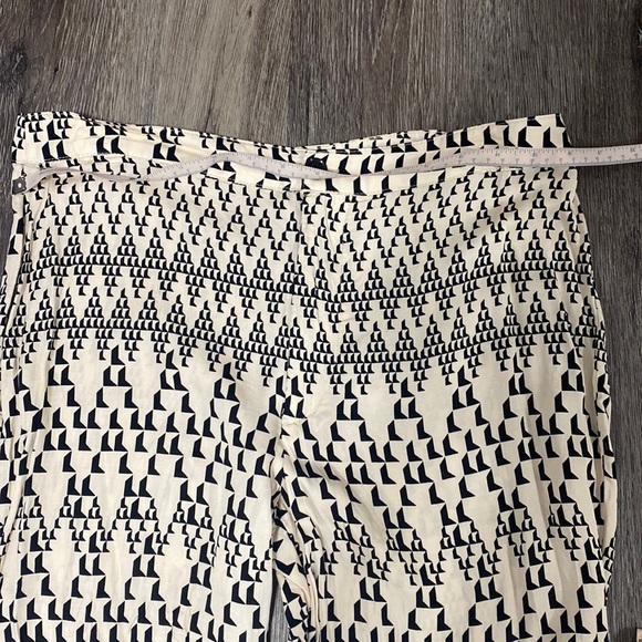 Zara flowy ecru and black pants, sz large - Picture 5 of 12